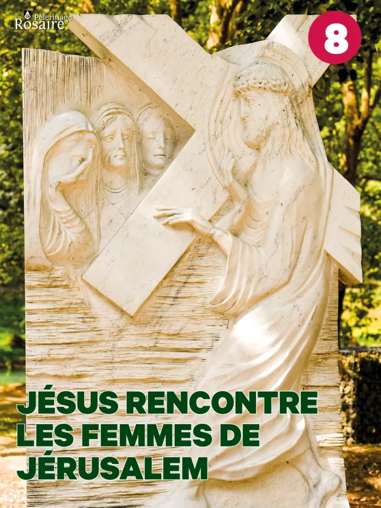Jésus rencontre les femmes de Jérusalem, sculpture du pèlerinage