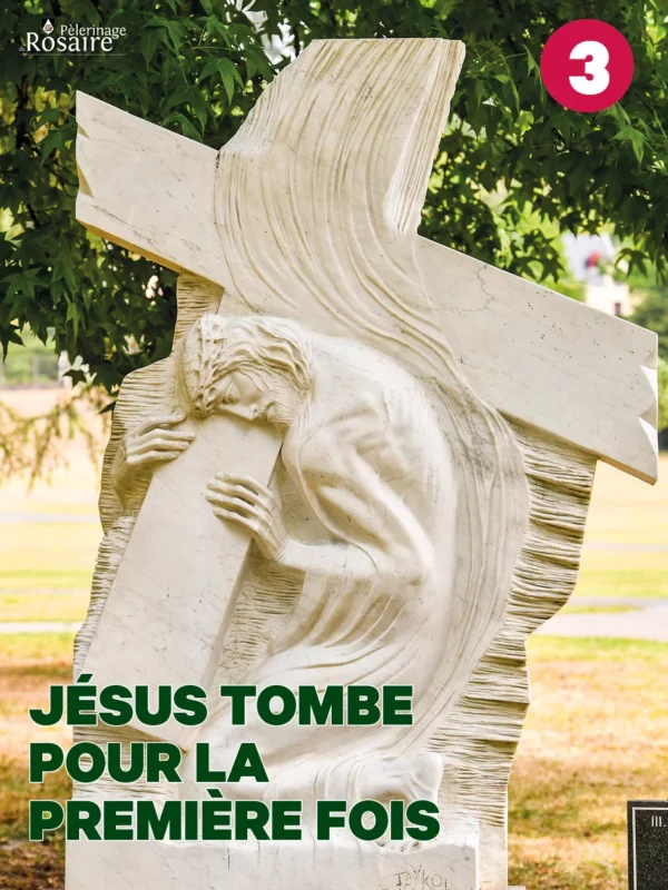 Statue Jésus tombant sous la croix - Chemin de croix